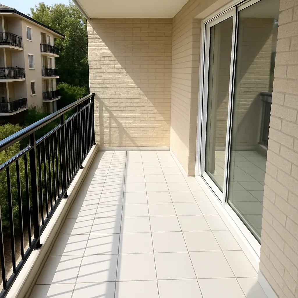 Après — Balcon résidentiel fortement souillé